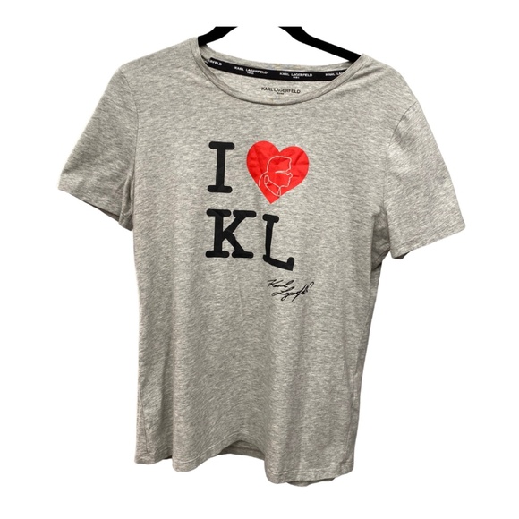 Karl Lagerfeld Paris Tops - grey I love Karl Lagerfeld tshirt